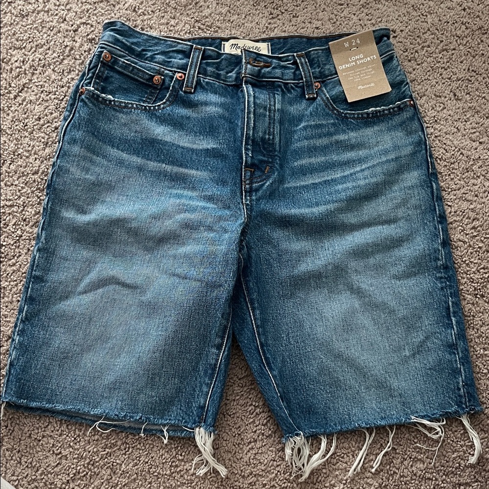 Madewell Distressed Blue Jean Shorts